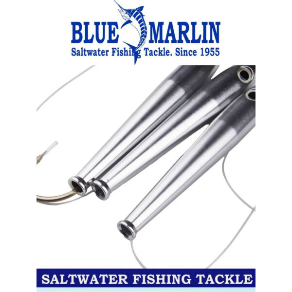 Приманка Blue Marlin Tuna 150 мм 230 г, стая кальмаров из трех штук, для пресной и соленой воды, троллинг. Серебряный — изображение 3