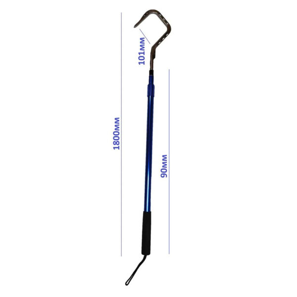 Багор BLUE MARLIN, голова 4" дюйма, из нержавеющей стали 304, раздвижной, с ручкой из морского алюминия, длина 90-180cm — изображение 2