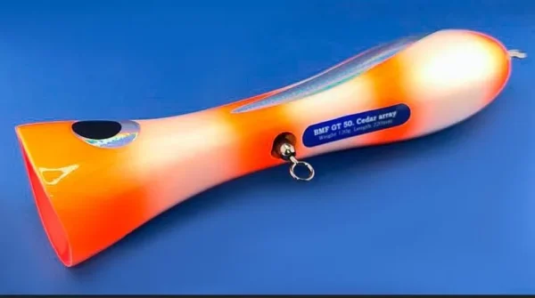 Поппер Поппер Blue Marlin GT50 OrandeStr 120g 220mm из канадского кедра с мощной арматурой для морской рыбалки — изображение 3