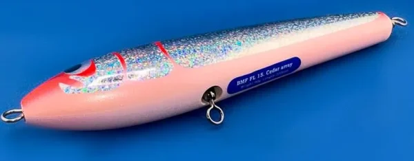 Поппер Слайдер FL10 Gold 120g 220mm из канадского кедра с мощной арматурой для морской рыбалки — изображение 4