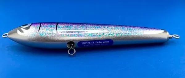 Поппер Слайдер FL15 BF 90g 200mm из канадского кедра с мощной арматурой для морской рыбалки — изображение 4