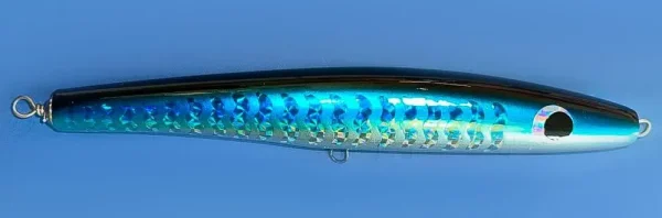 Поппер Слайдер FL4 Blue 100g 220mm из канадского кедра с мощной арматурой для морской рыбалки
