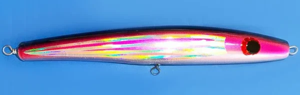 Поппер Слайдер FL4 Pink 130g 250mm из канадского кедра с мощной арматурой для морской рыбалки